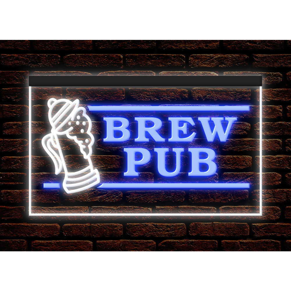 DC170117 Brew Pub Bar Club Home Decor Display illuminated Night Light Neon Sign Dual Color