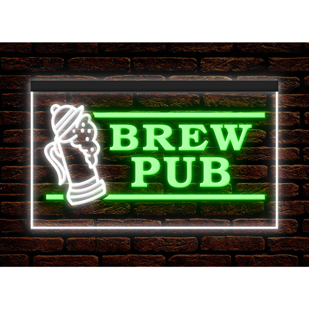 DC170117 Brew Pub Bar Club Home Decor Display illuminated Night Light Neon Sign Dual Color