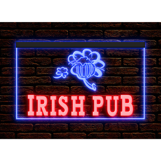 DC170148 Irish Pub Bar Beer Open Home Decor Display illuminated Night Light Neon Sign Dual Color