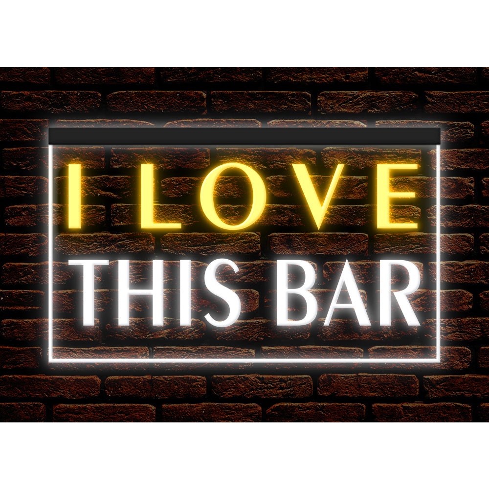 DC170150 I Love This Bar Beer Pub Open Home Decor Display illuminated Night Light Neon Sign Dual Color
