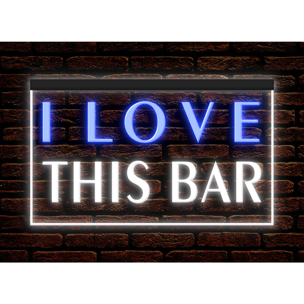 DC170150 I Love This Bar Beer Pub Open Home Decor Display illuminated Night Light Neon Sign Dual Color