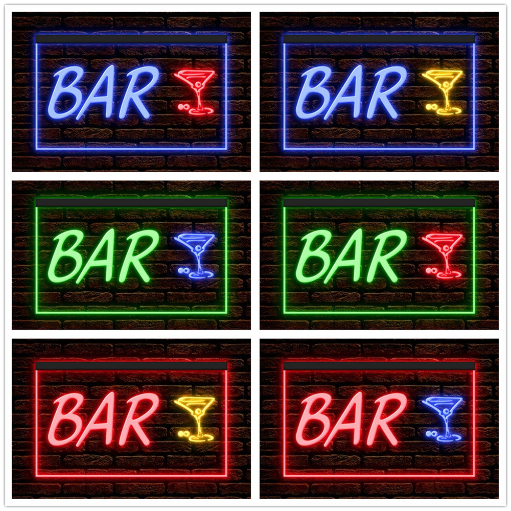 DC170152 Bar Pub Club Home Decor Open Display illuminated Night Light Neon Sign Dual Color