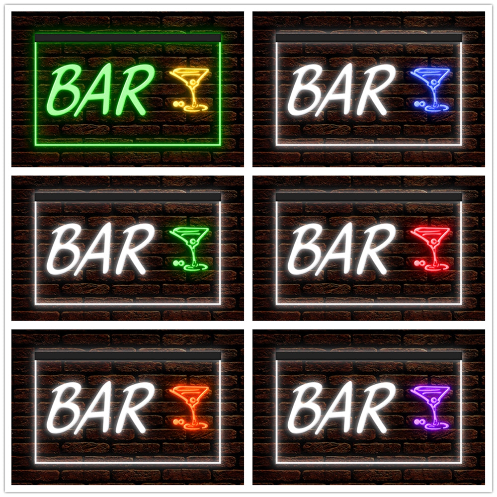 DC170152 Bar Pub Club Home Decor Open Display illuminated Night Light Neon Sign Dual Color