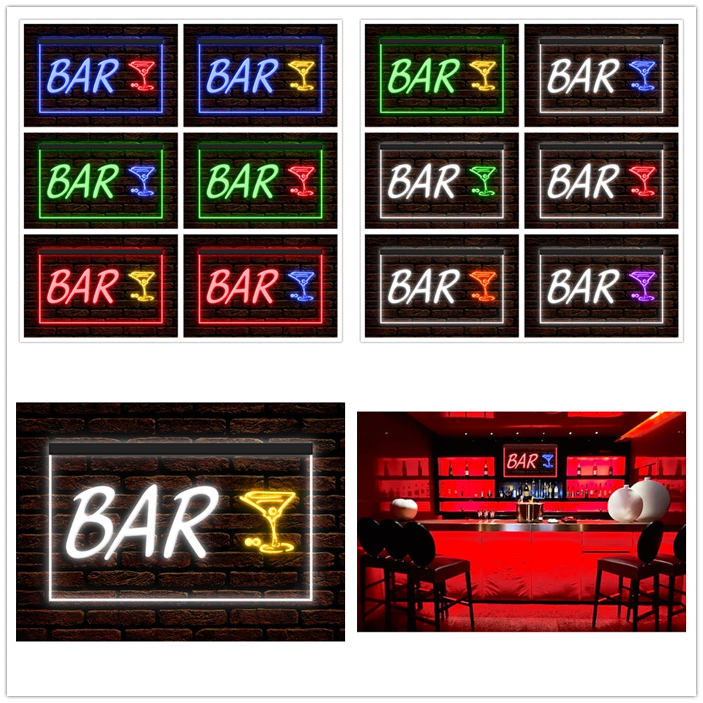 DC170152 Bar Pub Club Home Decor Open Display illuminated Night Light Neon Sign Dual Color