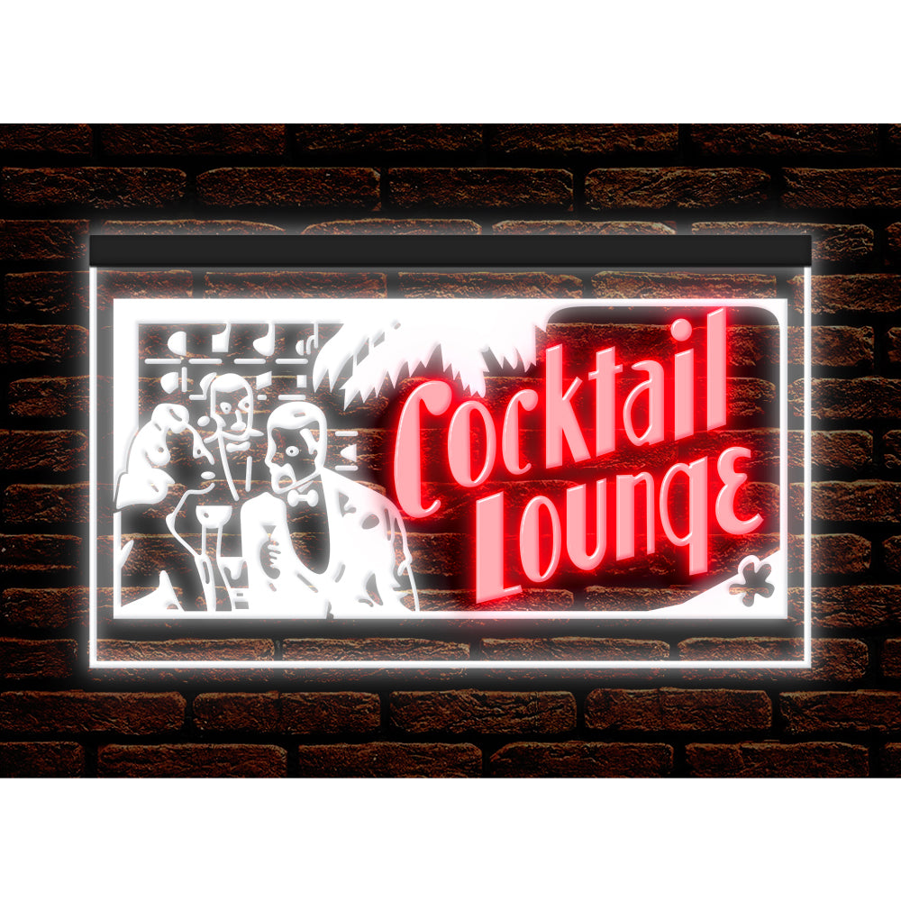 DC170153 Cocktails Lounge Open Bar Beer Pub Display illuminated Night Light Neon Sign Dual Color
