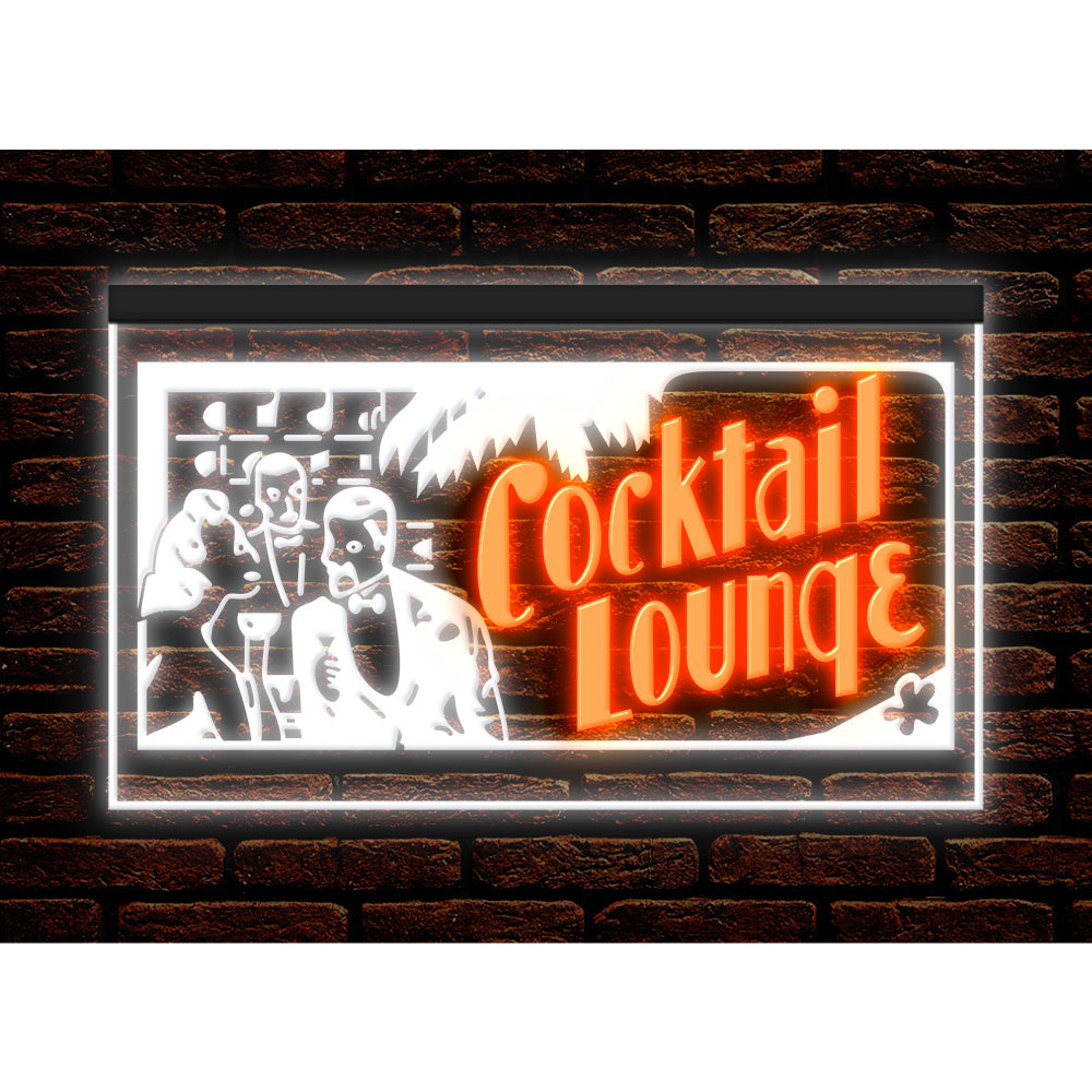 DC170153 Cocktails Lounge Open Bar Beer Pub Display illuminated Night Light Neon Sign Dual Color