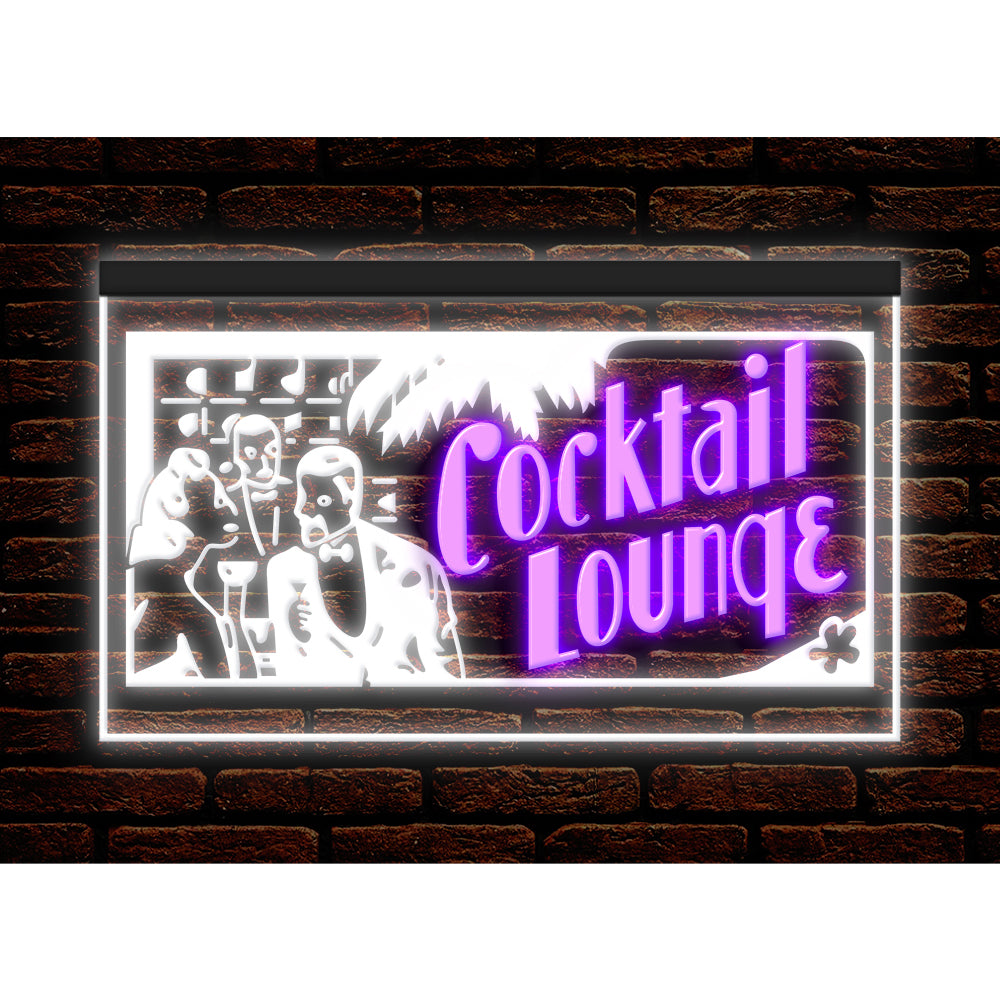 DC170153 Cocktails Lounge Open Bar Beer Pub Display illuminated Night Light Neon Sign Dual Color