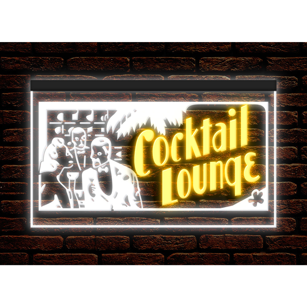 DC170153 Cocktails Lounge Open Bar Beer Pub Display illuminated Night Light Neon Sign Dual Color