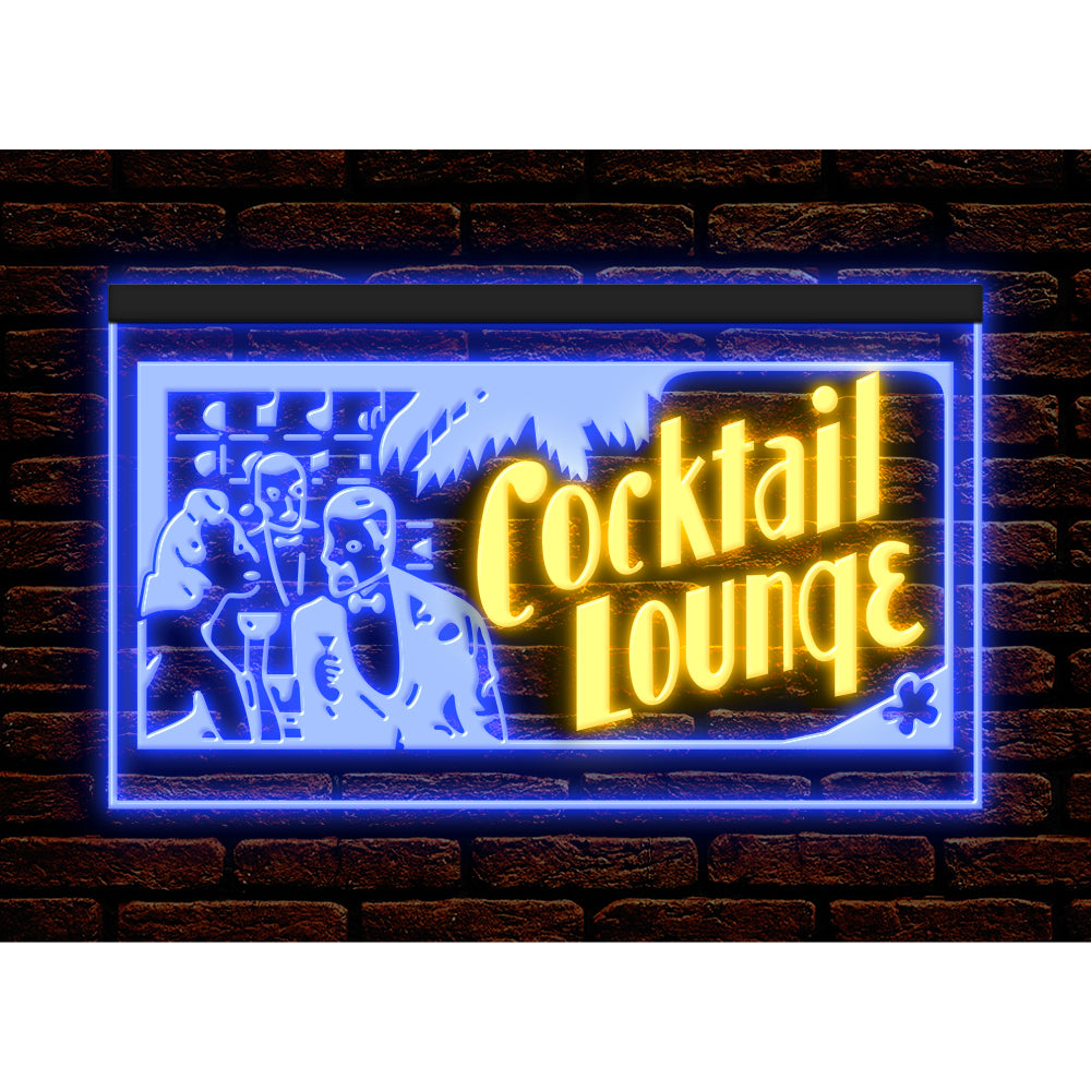DC170153 Cocktails Lounge Open Bar Beer Pub Display illuminated Night Light Neon Sign Dual Color