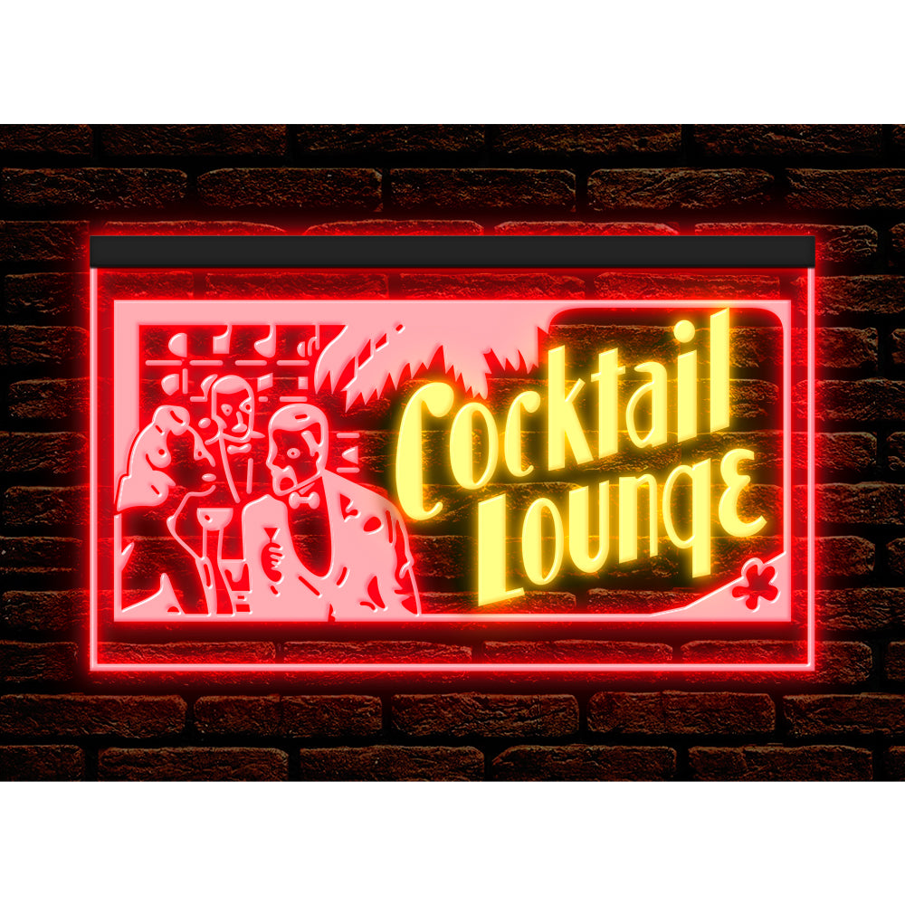 DC170153 Cocktails Lounge Open Bar Beer Pub Display illuminated Night Light Neon Sign Dual Color