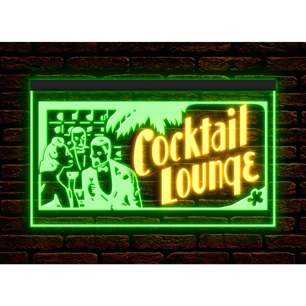 DC170153 Cocktails Lounge Open Bar Beer Pub Display illuminated Night Light Neon Sign Dual Color