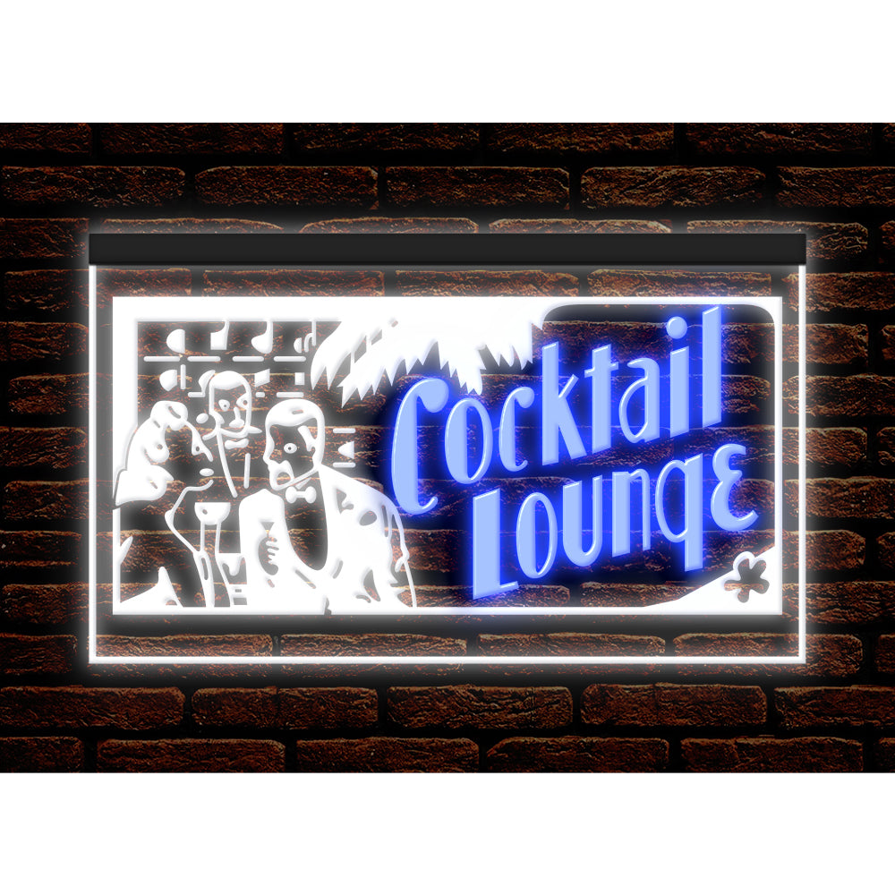 DC170153 Cocktails Lounge Open Bar Beer Pub Display illuminated Night Light Neon Sign Dual Color