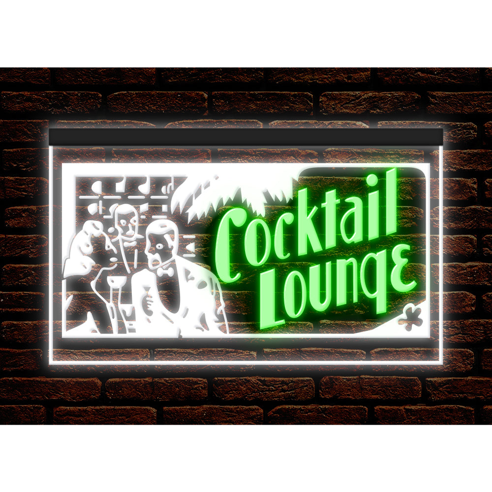 DC170153 Cocktails Lounge Open Bar Beer Pub Display illuminated Night Light Neon Sign Dual Color