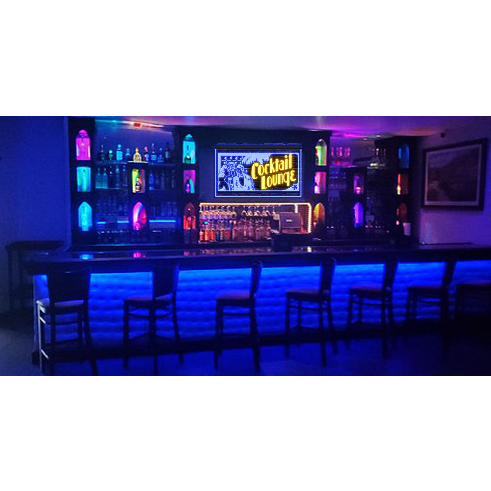 DC170153 Cocktails Lounge Open Bar Beer Pub Display illuminated Night Light Neon Sign Dual Color