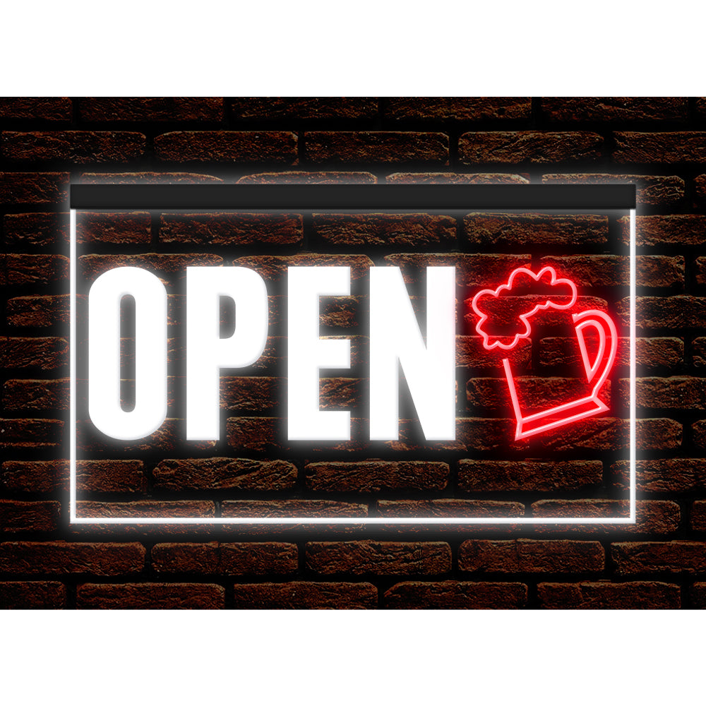 DC170154 Bar Open Happy Hours Home Decor Beer Display illuminated Night Light Neon Sign Dual Color