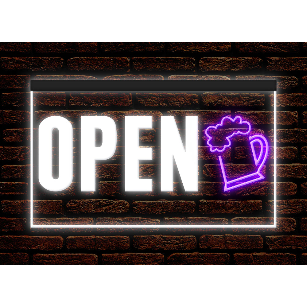 DC170154 Bar Open Happy Hours Home Decor Beer Display illuminated Night Light Neon Sign Dual Color