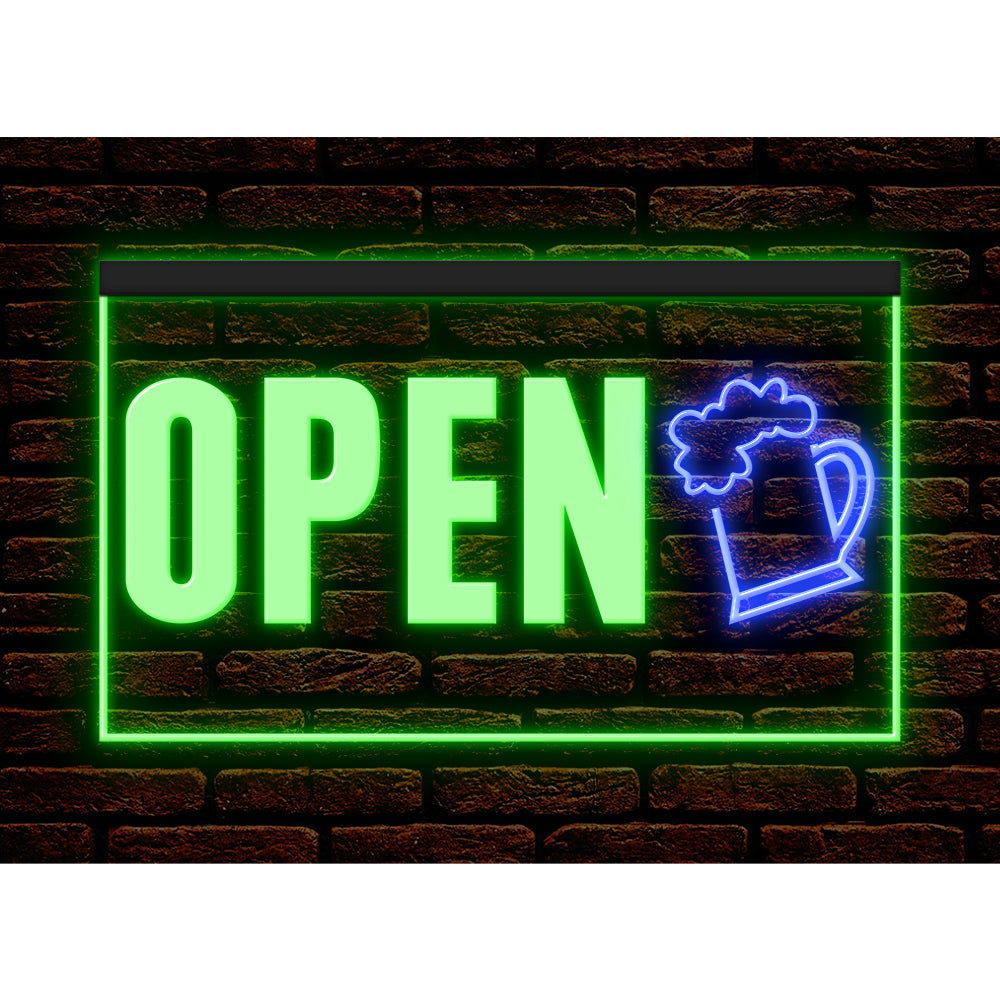 DC170154 Bar Open Happy Hours Home Decor Beer Display illuminated Night Light Neon Sign Dual Color