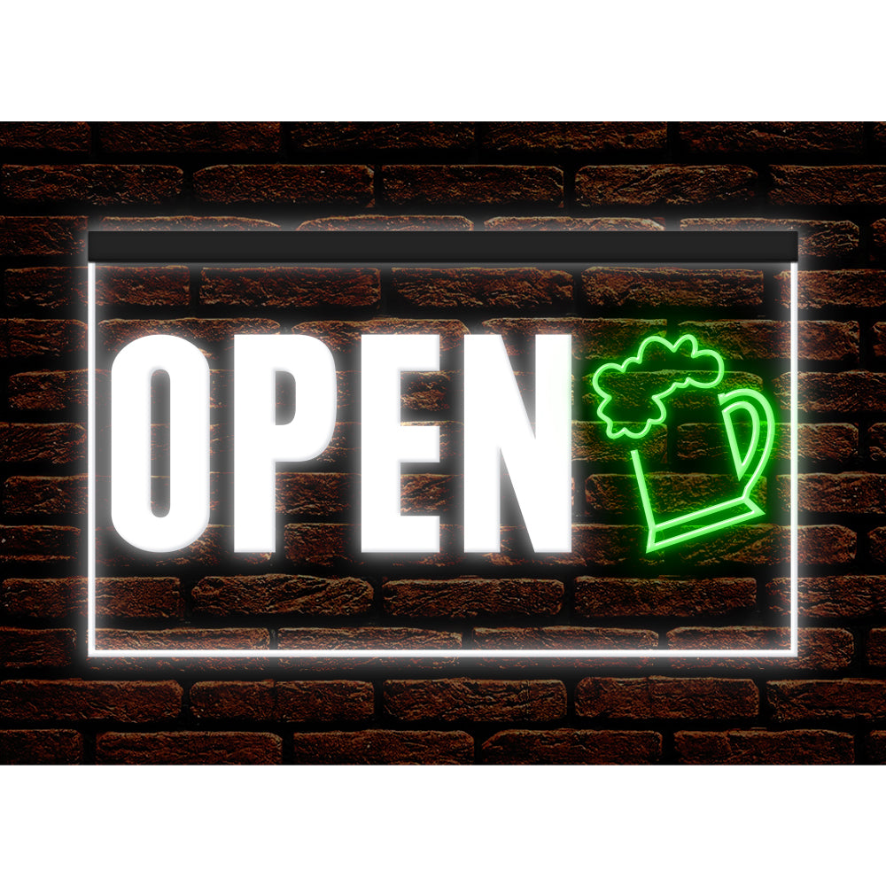 DC170154 Bar Open Happy Hours Home Decor Beer Display illuminated Night Light Neon Sign Dual Color