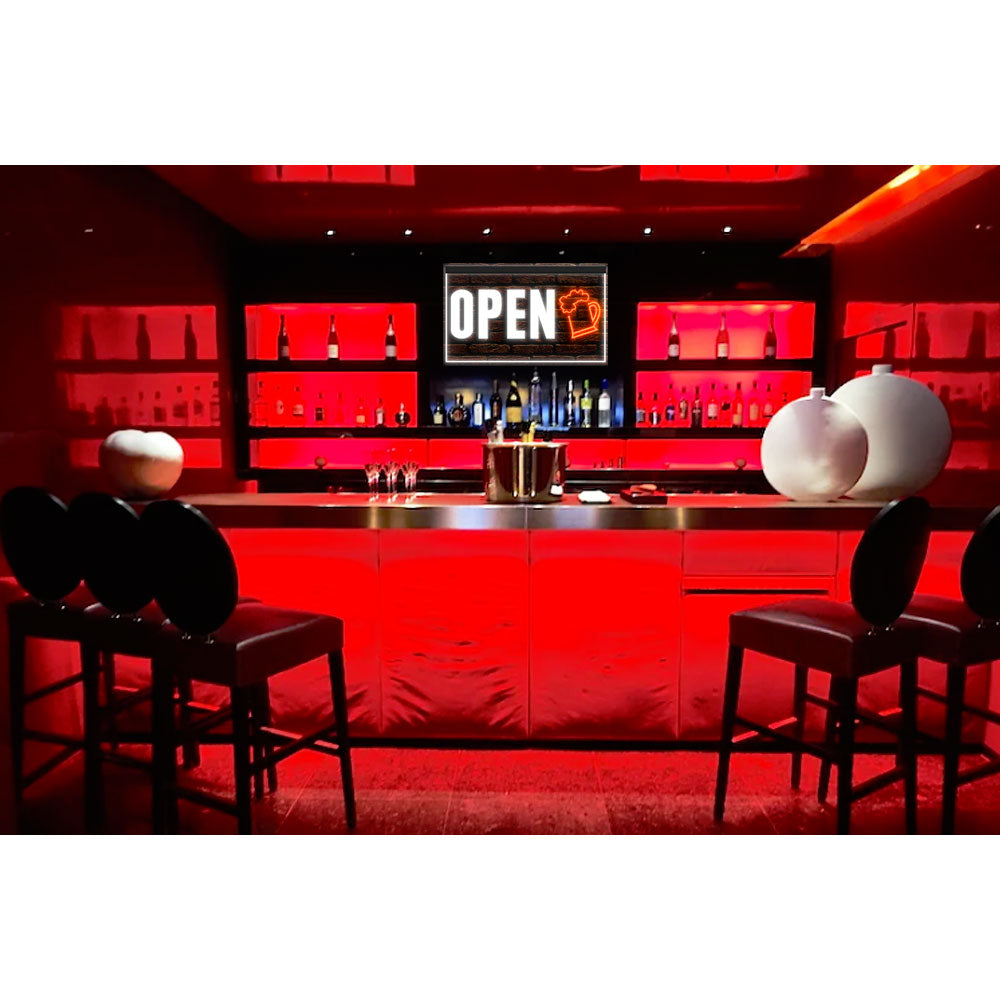 DC170154 Bar Open Happy Hours Home Decor Beer Display illuminated Night Light Neon Sign Dual Color