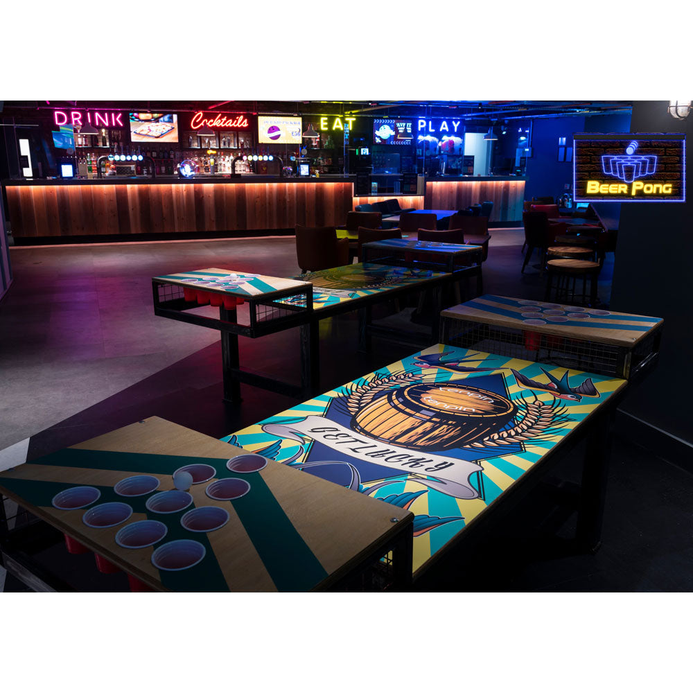 DC170157 Beer Pong Game Bar Happy Hours Home Decor Display illuminated Night Light Neon Sign Dual Color