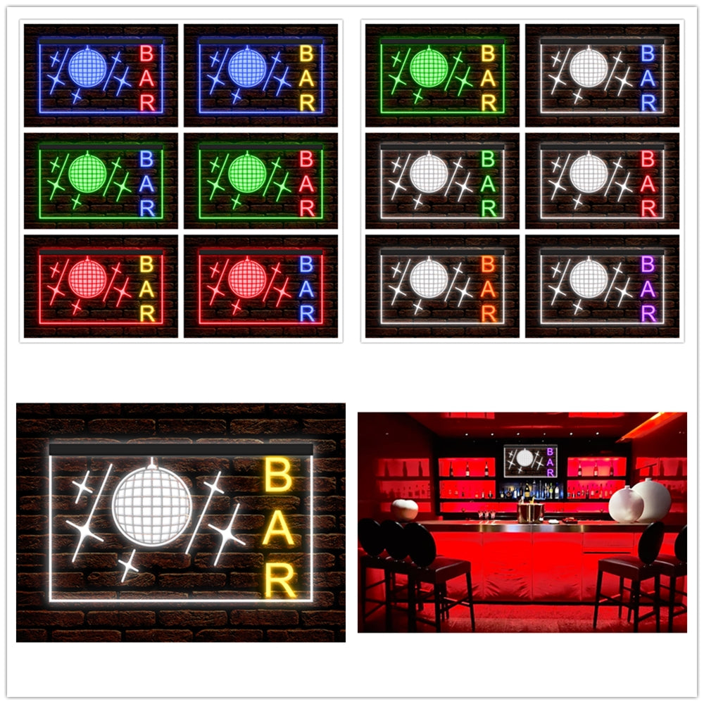 DC170158 Bar Pub Club Home Decor Open Display illuminated Night Light Neon Sign Dual Color