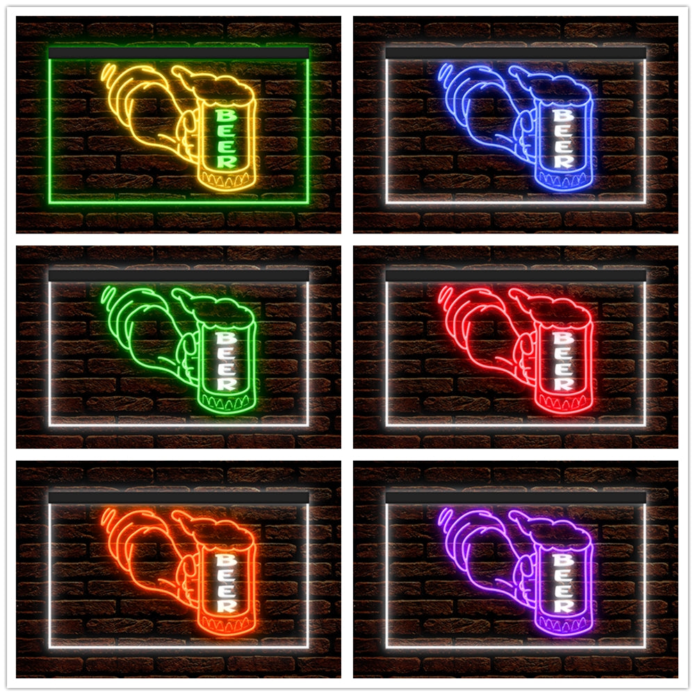 DC170170 Cold Beer Open Bar Pub Club Home Decor Display illuminated Night Light Neon Sign Dual Color