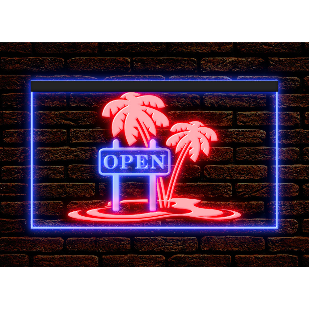 DC170198 Tiki Bar Open Happy Hours Home Decor Beer Display illuminated Night Light Neon Sign Dual Color