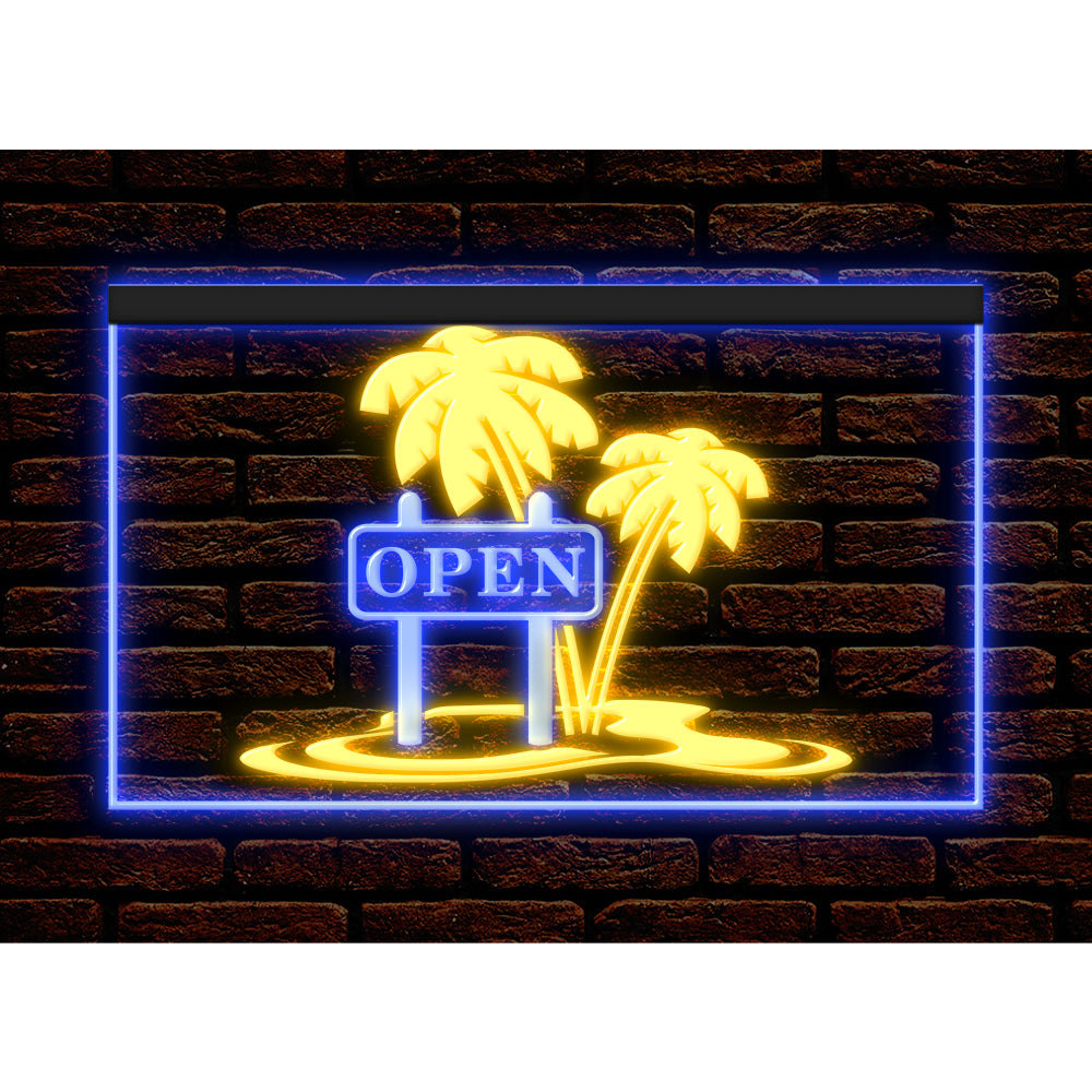 DC170198 Tiki Bar Open Happy Hours Home Decor Beer Display illuminated Night Light Neon Sign Dual Color