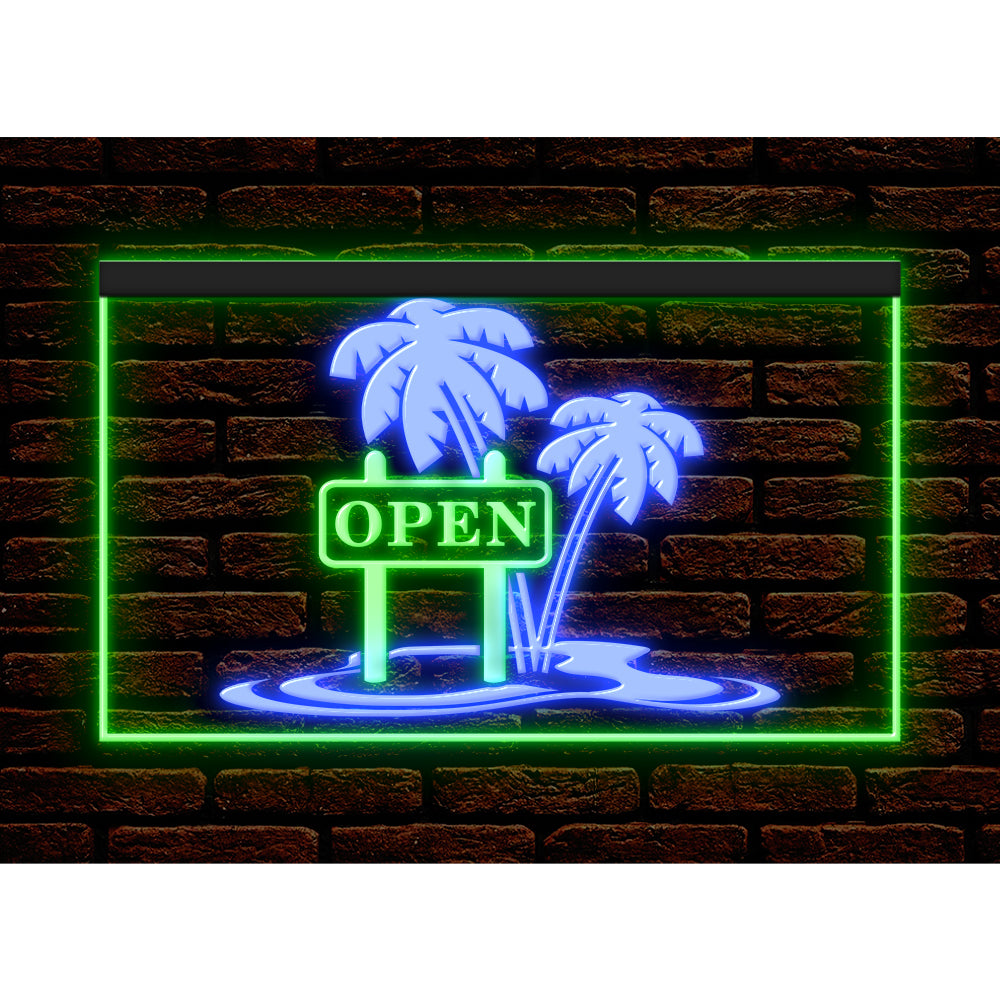 DC170198 Tiki Bar Open Happy Hours Home Decor Beer Display illuminated Night Light Neon Sign Dual Color