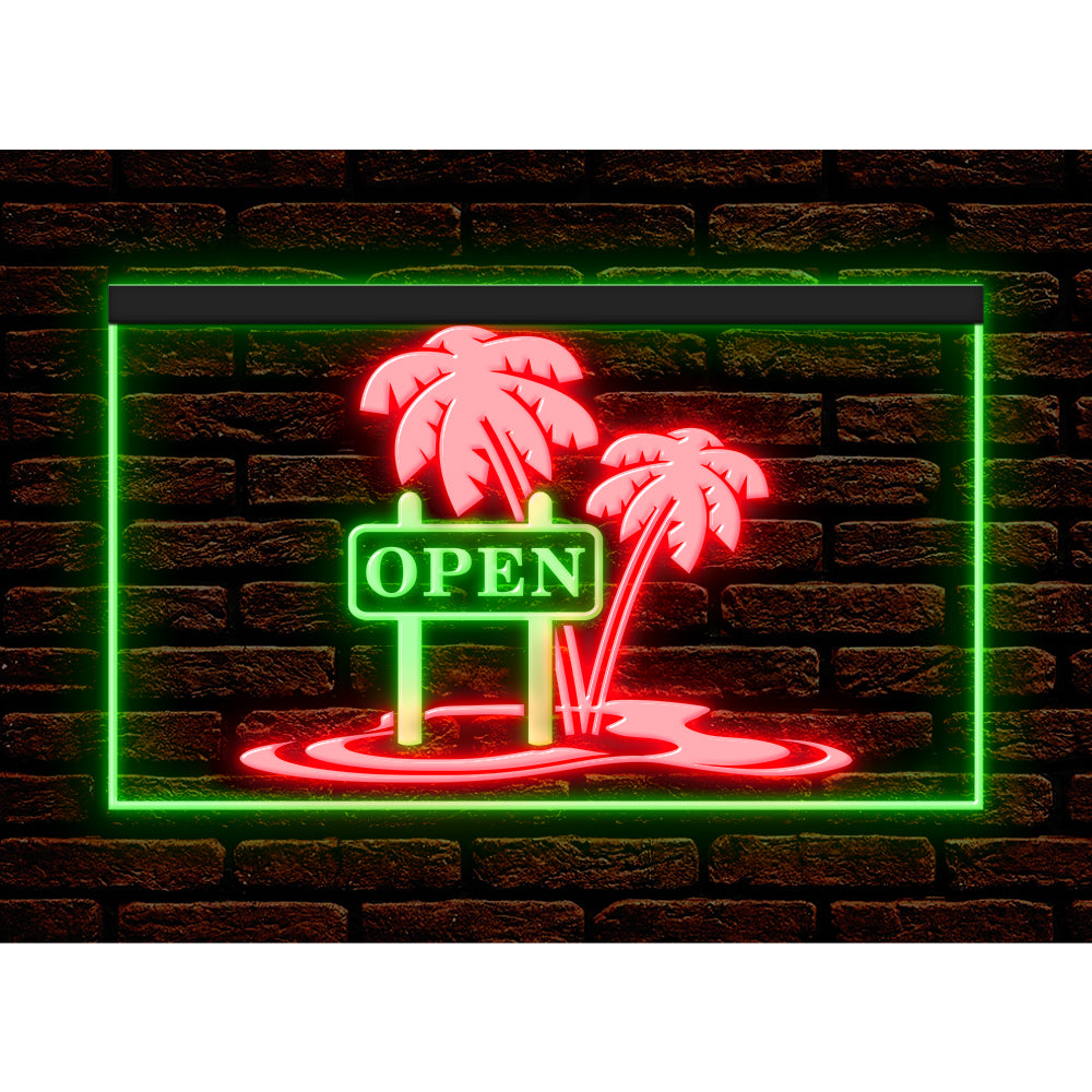 DC170198 Tiki Bar Open Happy Hours Home Decor Beer Display illuminated Night Light Neon Sign Dual Color