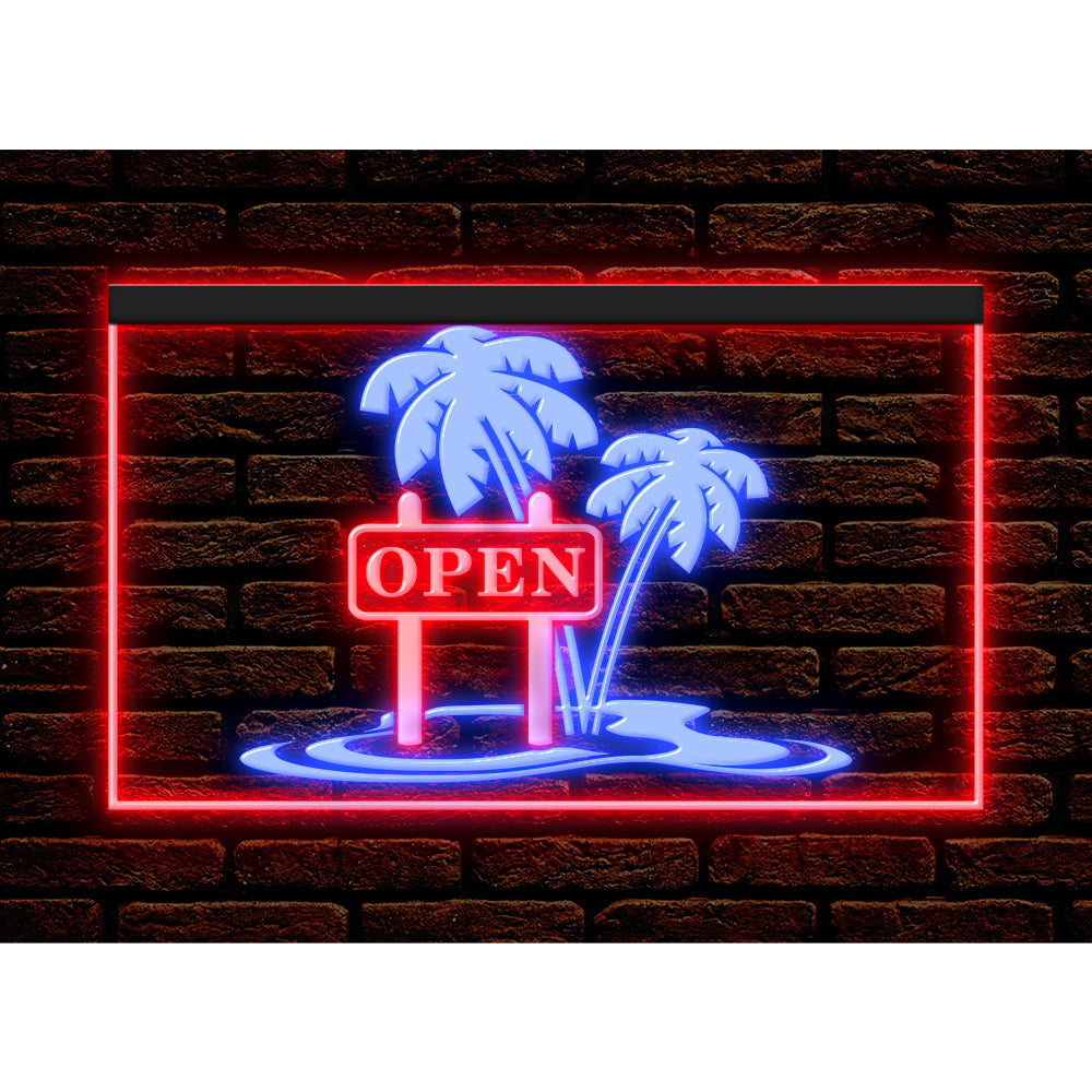 DC170198 Tiki Bar Open Happy Hours Home Decor Beer Display illuminated Night Light Neon Sign Dual Color