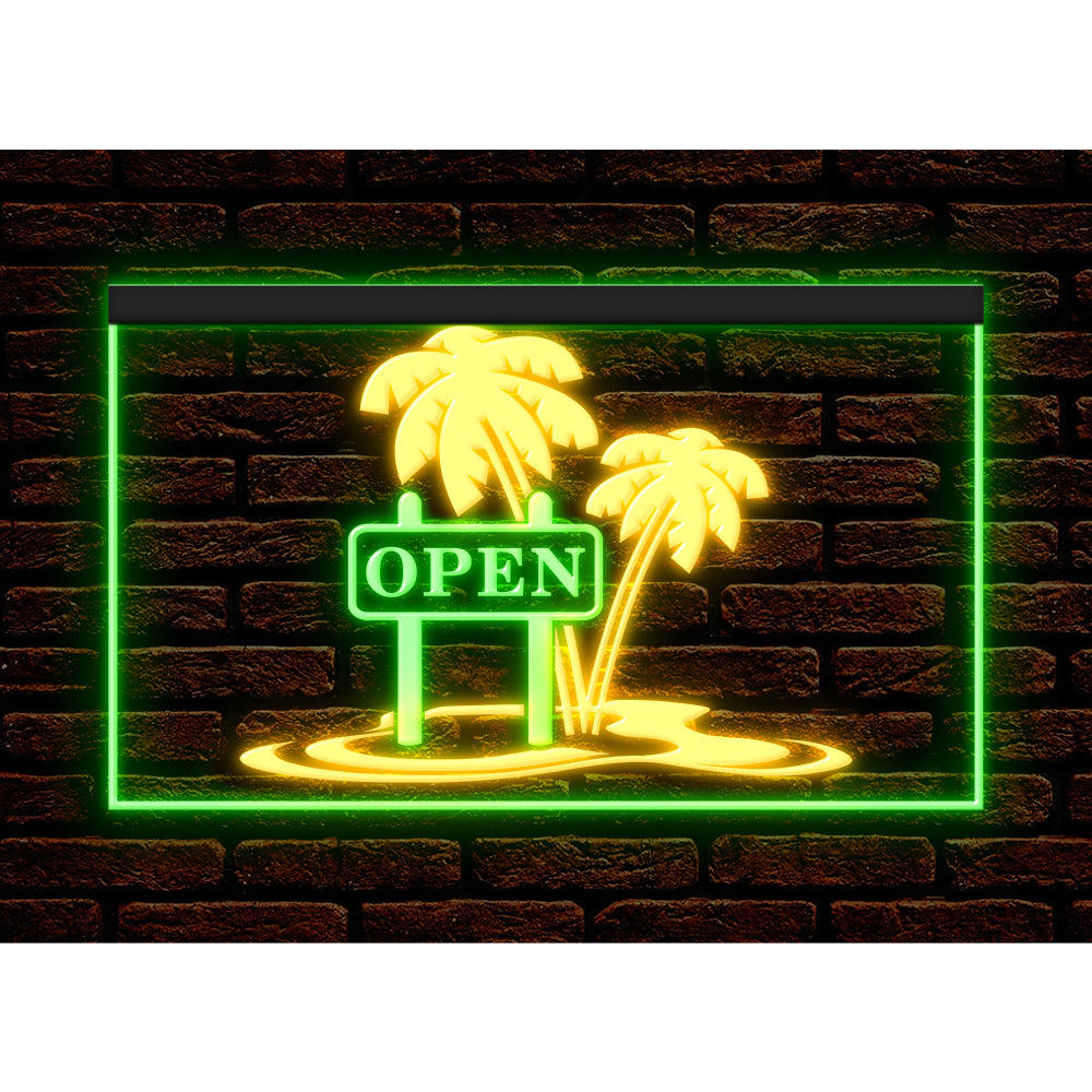 DC170198 Tiki Bar Open Happy Hours Home Decor Beer Display illuminated Night Light Neon Sign Dual Color