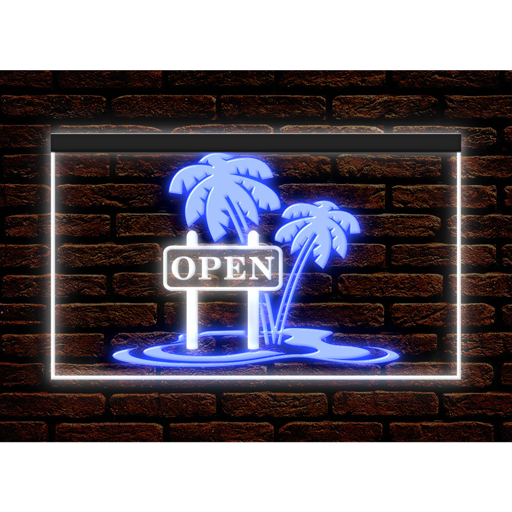 DC170198 Tiki Bar Open Happy Hours Home Decor Beer Display illuminated Night Light Neon Sign Dual Color