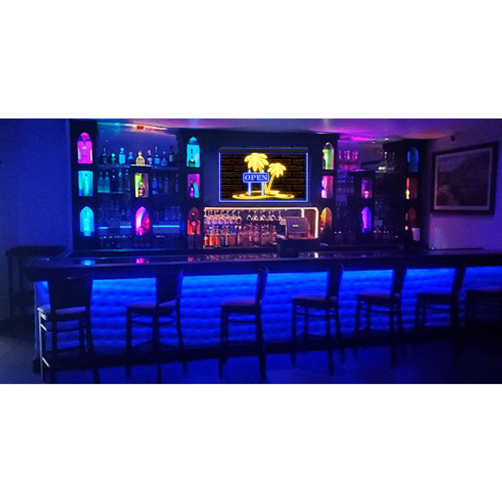 DC170198 Tiki Bar Open Happy Hours Home Decor Beer Display illuminated Night Light Neon Sign Dual Color