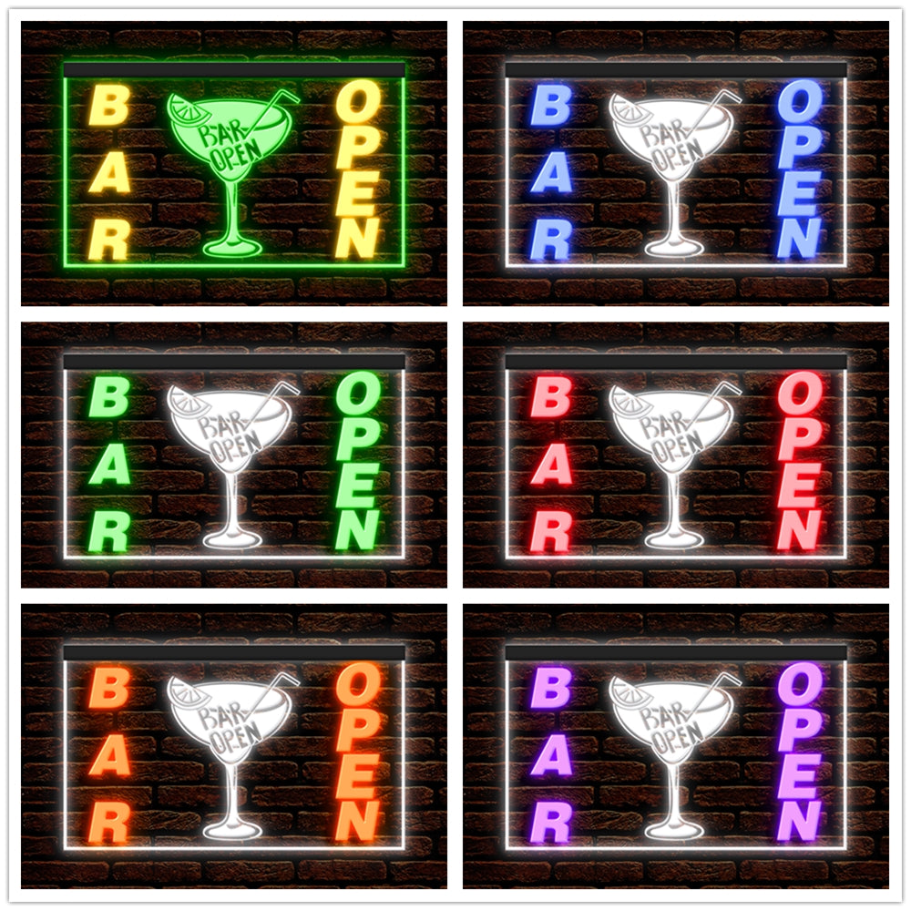 DC170206 Bar Pub Club Home Decor Open Display illuminated Night Light Neon Sign Dual Color