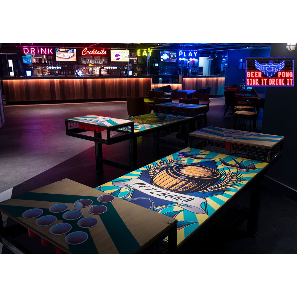 DC170207 Beer Pong Game Bar Happy Hours Home Decor Display illuminated Night Light Neon Sign Dual Color