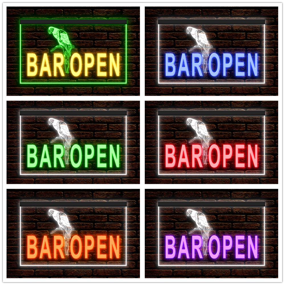 DC170220 Bar Pub Club Home Decor Open Display illuminated Night Light Neon Sign Dual Color