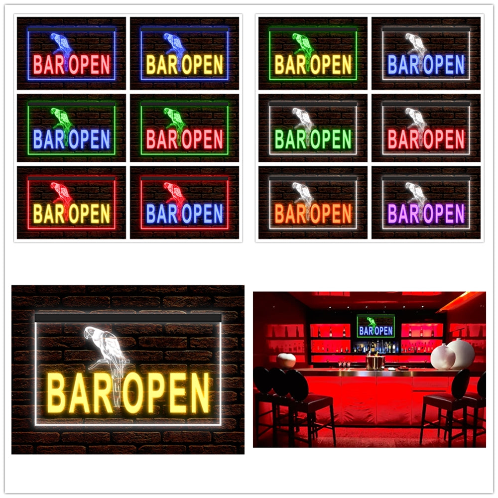 DC170220 Bar Pub Club Home Decor Open Display illuminated Night Light Neon Sign Dual Color