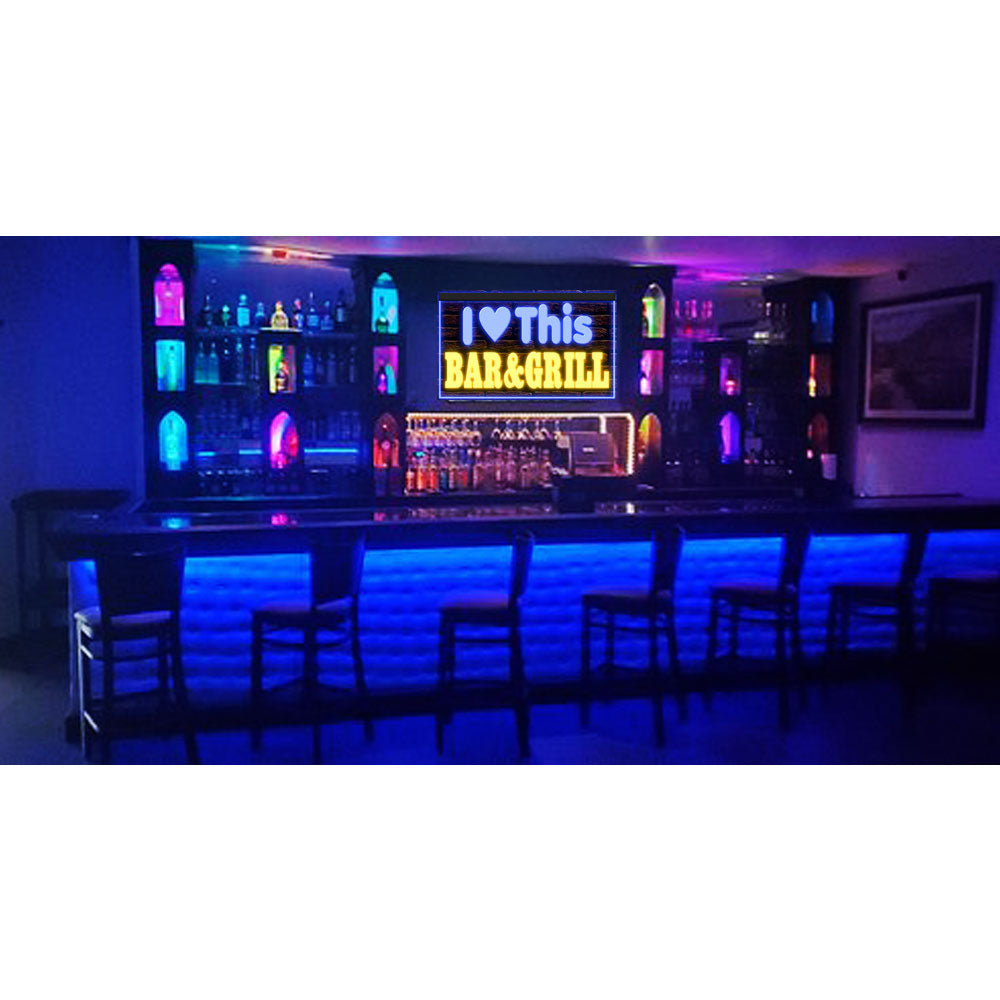 DC170226 I love This Bar Grill Restaurant Open Display illuminated Night Light Neon Sign Dual Color