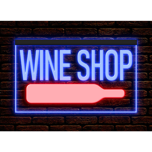 DC170231 Wine Shop Store Bar Open Display illuminated Night Light Neon Sign Dual Color