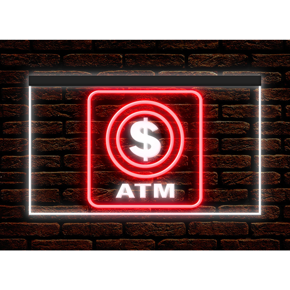DC190001 ATM Automated Teller Machine Shop Open Home Decor Display illuminated Night Light Neon Sign Dual Color