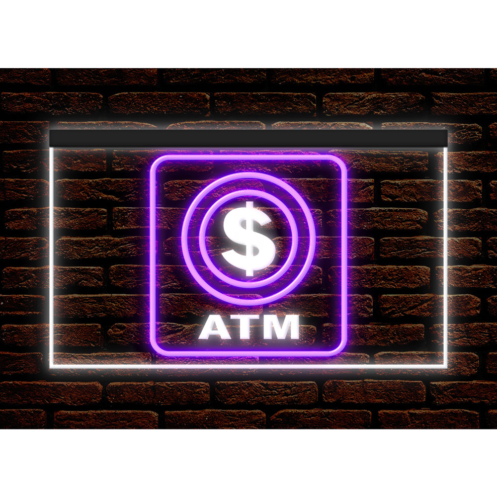 DC190001 ATM Automated Teller Machine Shop Open Home Decor Display illuminated Night Light Neon Sign Dual Color