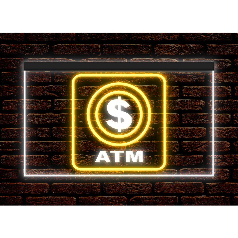 DC190001 ATM Automated Teller Machine Shop Open Home Decor Display illuminated Night Light Neon Sign Dual Color