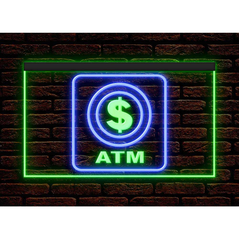 DC190001 ATM Automated Teller Machine Shop Open Home Decor Display illuminated Night Light Neon Sign Dual Color