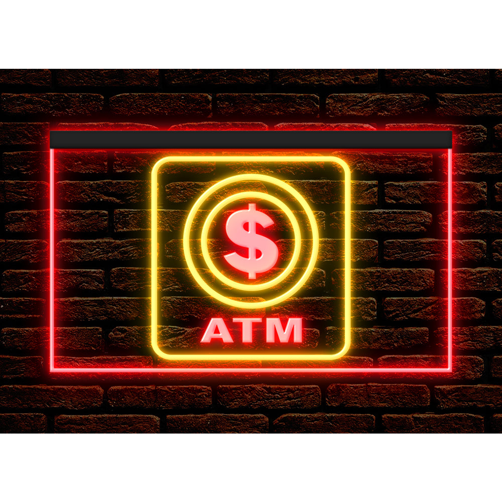 DC190001 ATM Automated Teller Machine Shop Open Home Decor Display illuminated Night Light Neon Sign Dual Color