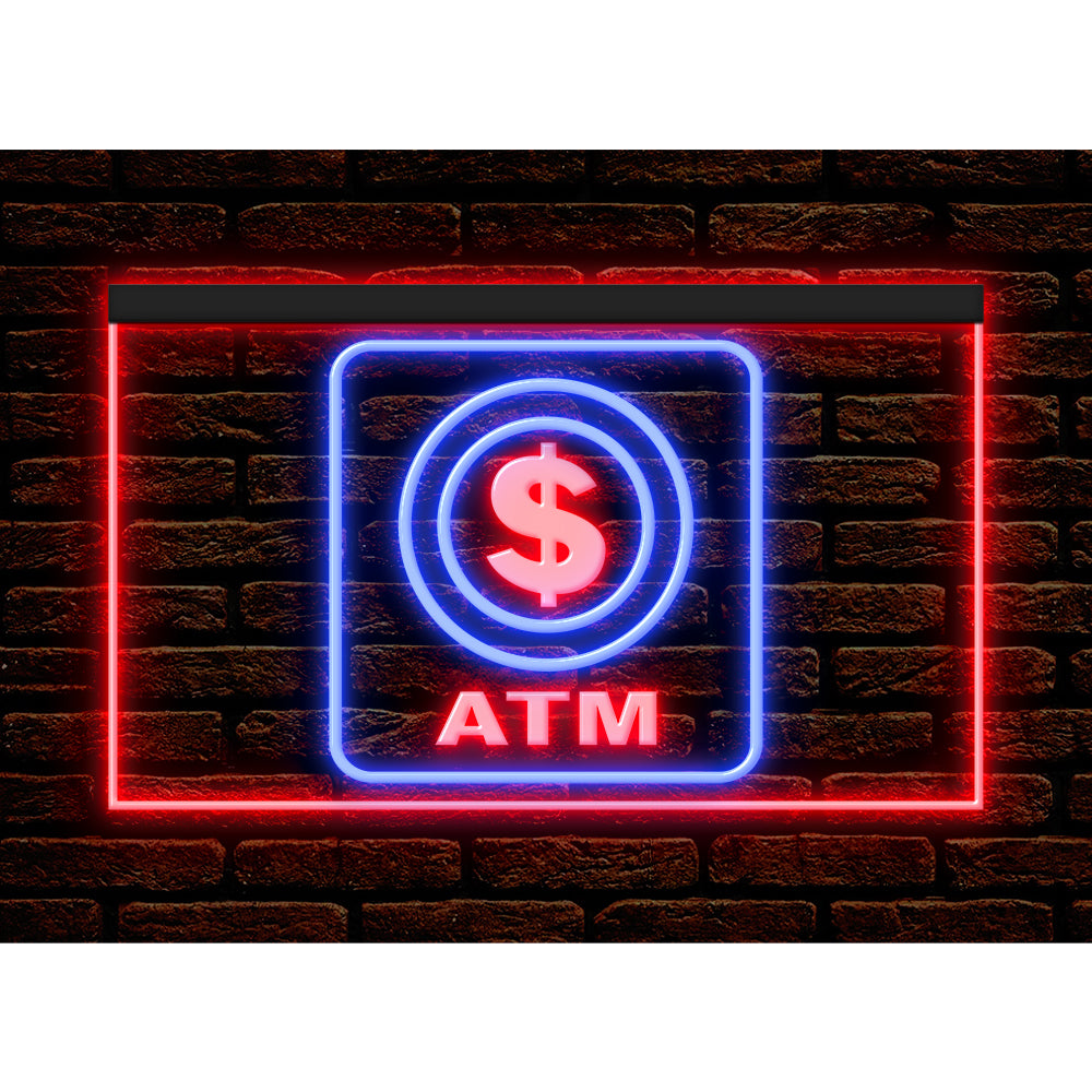 DC190001 ATM Automated Teller Machine Shop Open Home Decor Display illuminated Night Light Neon Sign Dual Color