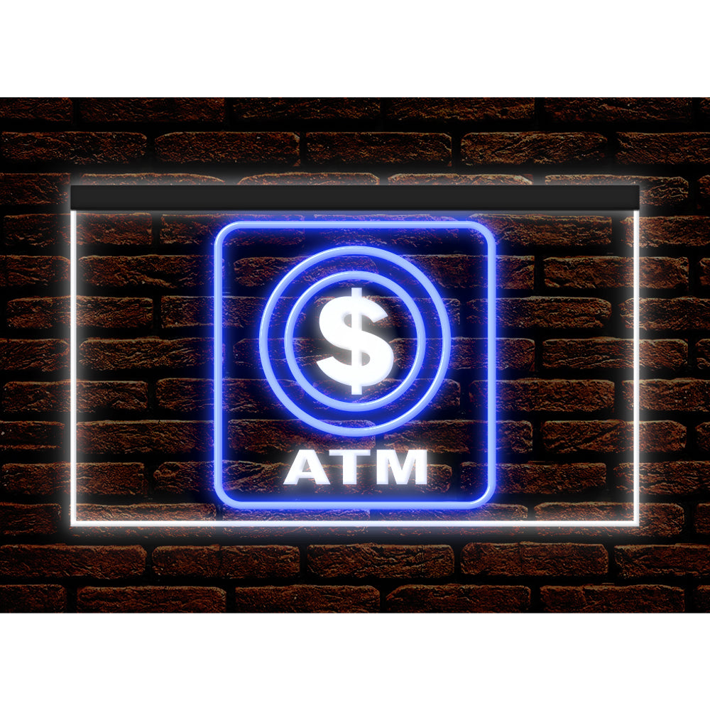 DC190001 ATM Automated Teller Machine Shop Open Home Decor Display illuminated Night Light Neon Sign Dual Color