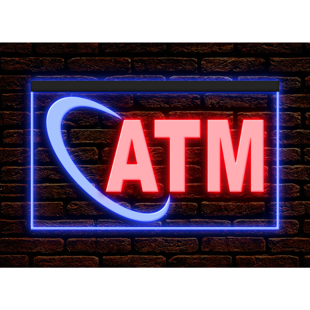 DC190004 ATM Automated Teller Machine Shop Open Home Decor Display illuminated Night Light Neon Sign Dual Color