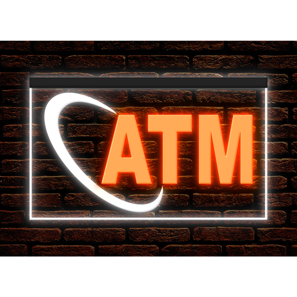 DC190004 ATM Automated Teller Machine Shop Open Home Decor Display illuminated Night Light Neon Sign Dual Color