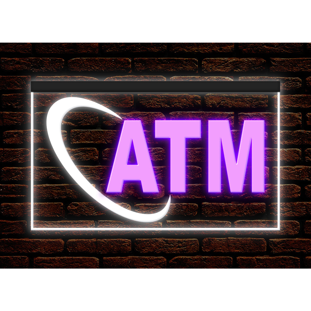 DC190004 ATM Automated Teller Machine Shop Open Home Decor Display illuminated Night Light Neon Sign Dual Color